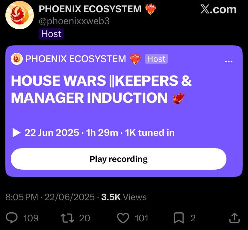HOUSE WARS || KEEPERS & MANAGER INDUCTION 🐦‍🔥